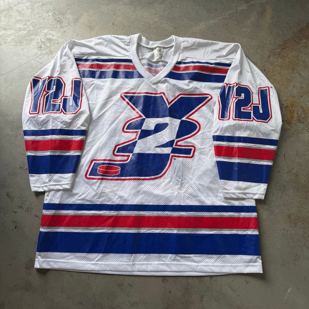 Vintage Y2K WWF Wrestling Federation Chris Jericho Y2J Hockey Jersey Size 56 2XL